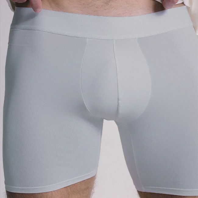 Melhor tecido para cueca, PERFORMANCE boxer masculina cinza com tecido respirável, confortável e ajuste anatômico para uso diário.